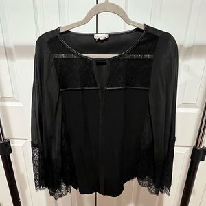 Liberty Garden black blouse with lace accents